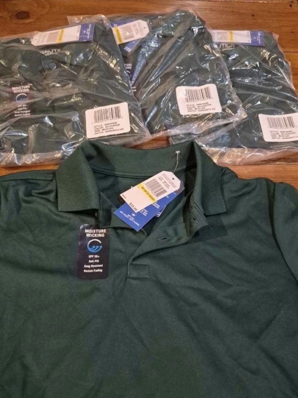 NWT Lot of 4 Nautica Boys Uniform Polos M 10/12 Green